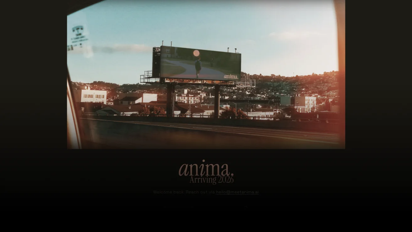 Anima billboard seen from a car window